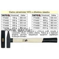 YATO Kladivo zámečnické s dřevěnou násadou 500g  YT-4495