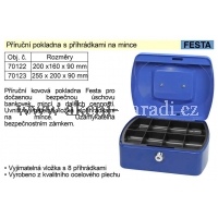 FESTA příruční pokladna 200x160x90mm s příhrádkami na mince 70122