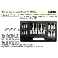 YATO Nástrčné hlavice torx sada 18 kusů T10-T60   YT7751