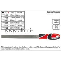YATO Pilník plochý délky 250 mm, jemný, YT-6233