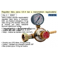 regulátor tlaku plynu 0,5-4bar s manometrem regulovatelný vhodný pro plynové hořáky 69907