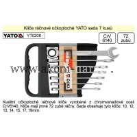 Sada klíčů očkoplochých 7ks 10-19 mm ráčnové Yato YT-0208